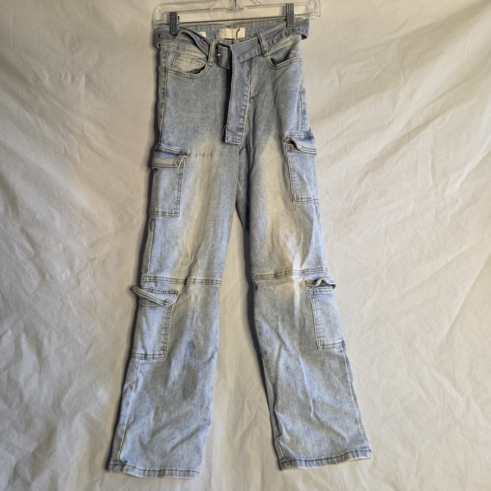 Celebrity Ace Light Blue Cargo Women Jeans